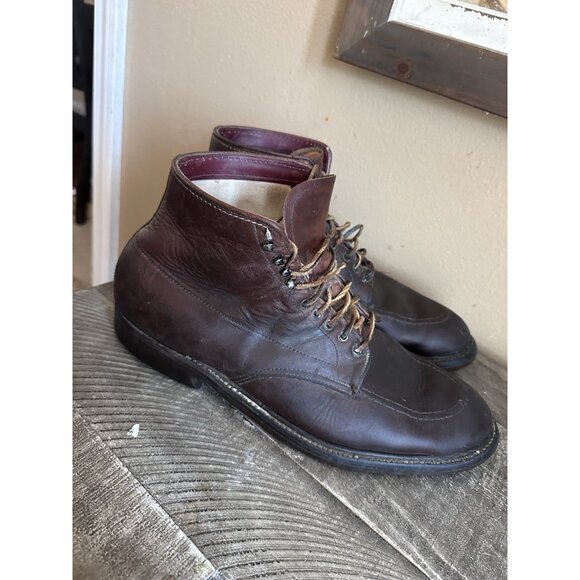 VTG Alden 405 Indy Boots Brown Leather Men's 11.5 AA/B Canvas Lined Made in USA - Picture 3 of 11